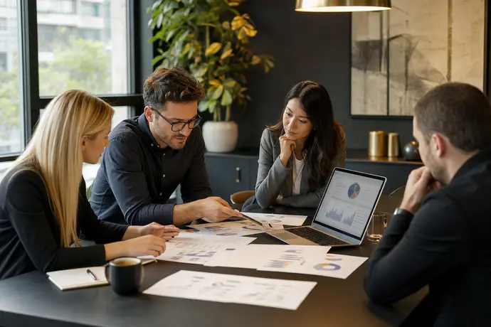 Marketing reporting dashboard with campaign metrics