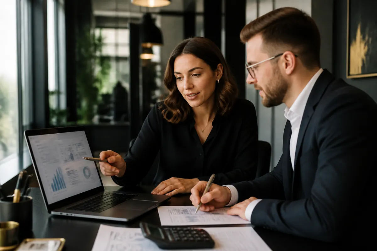 Marketing team reviewing Google Ads campaign economics and budget assumptions