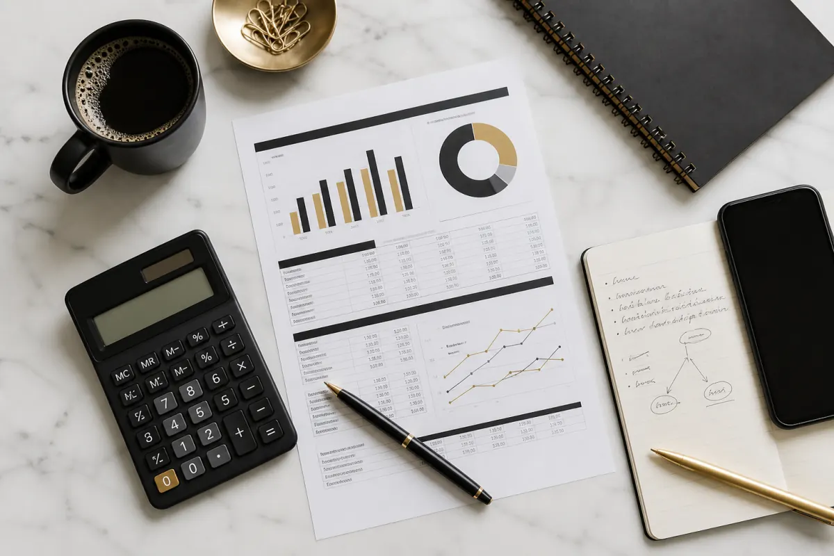 Calculator and campaign worksheets used to calculate marketing ROI