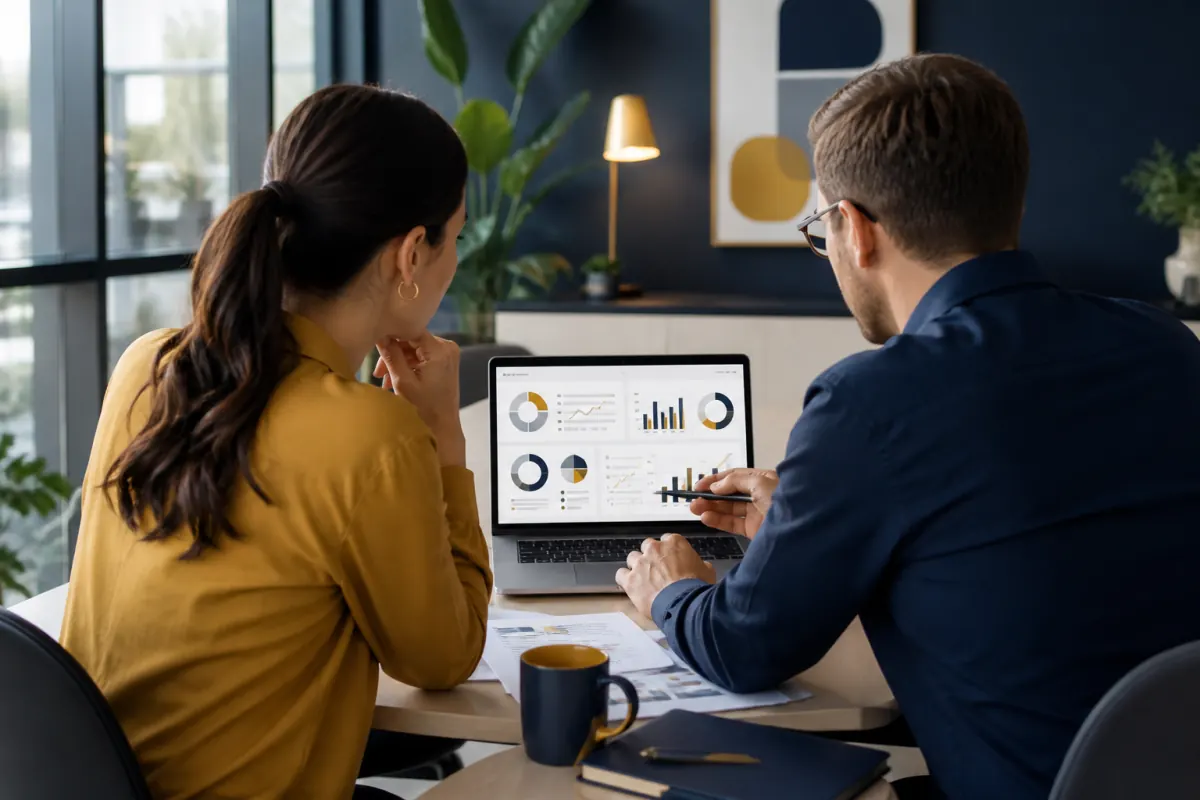 Marketing team reviewing email open rate results