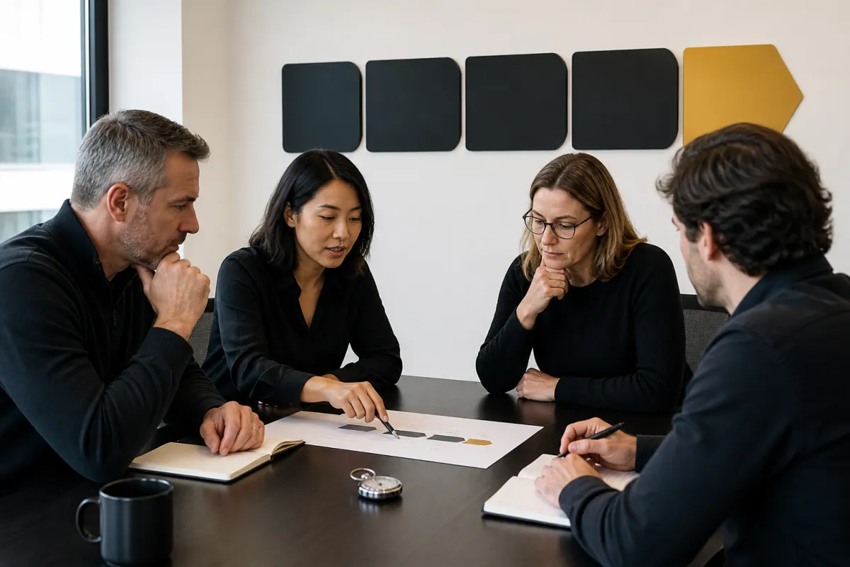Revenue team reviewing ways to improve pipeline velocity