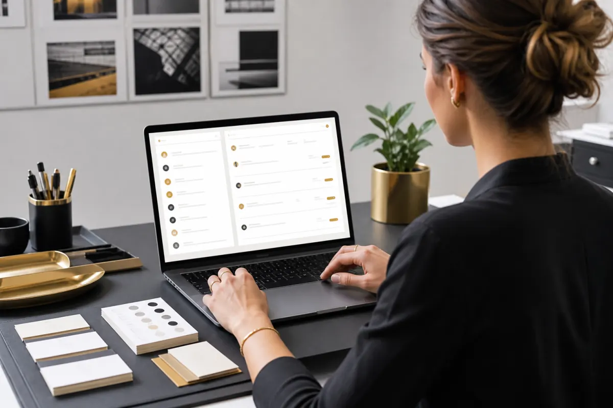 Email marketer reviewing subscriber preferences and campaign segments