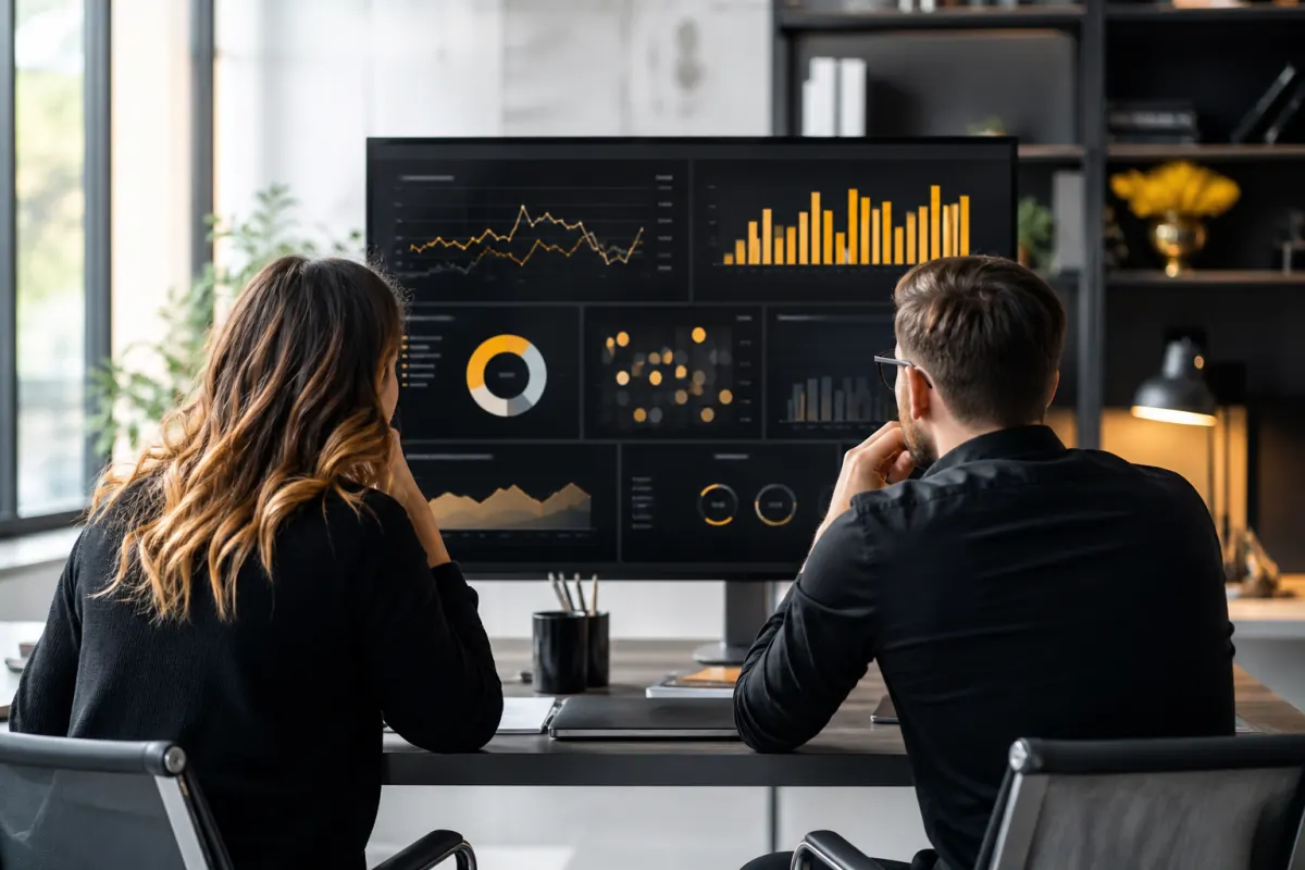 Marketing analysts reviewing campaign performance to improve return on ad spend