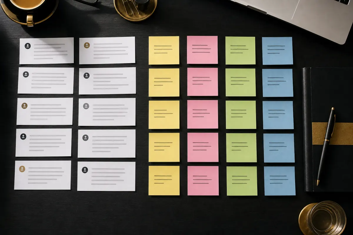 Voice of customer comments organized into recurring themes