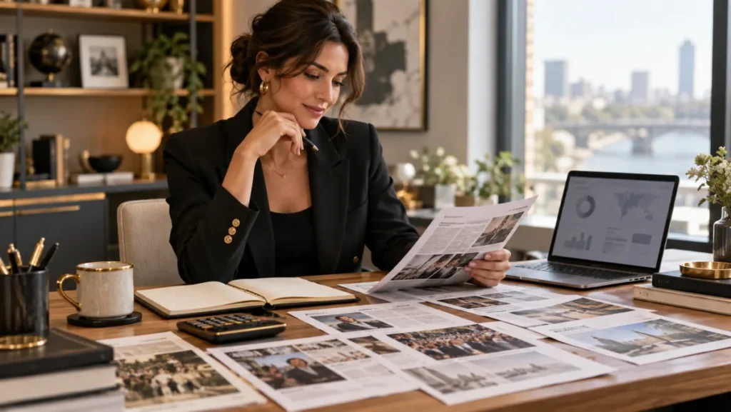 Marketing strategist estimating earned media value from press and influencer coverage