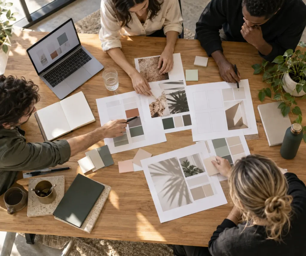 Marketing team assembling a campaign brief