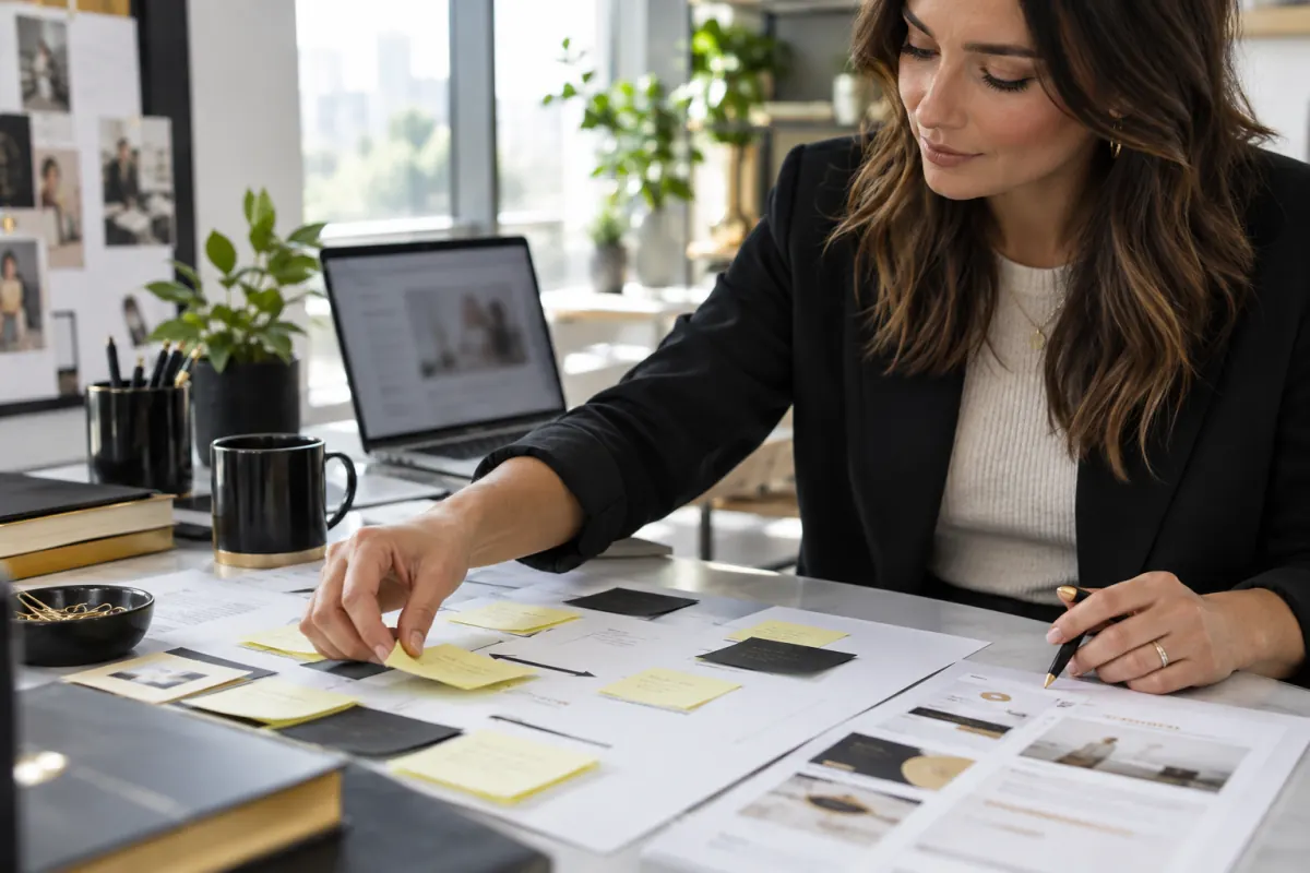 Marketer reviewing lead nurturing email performance